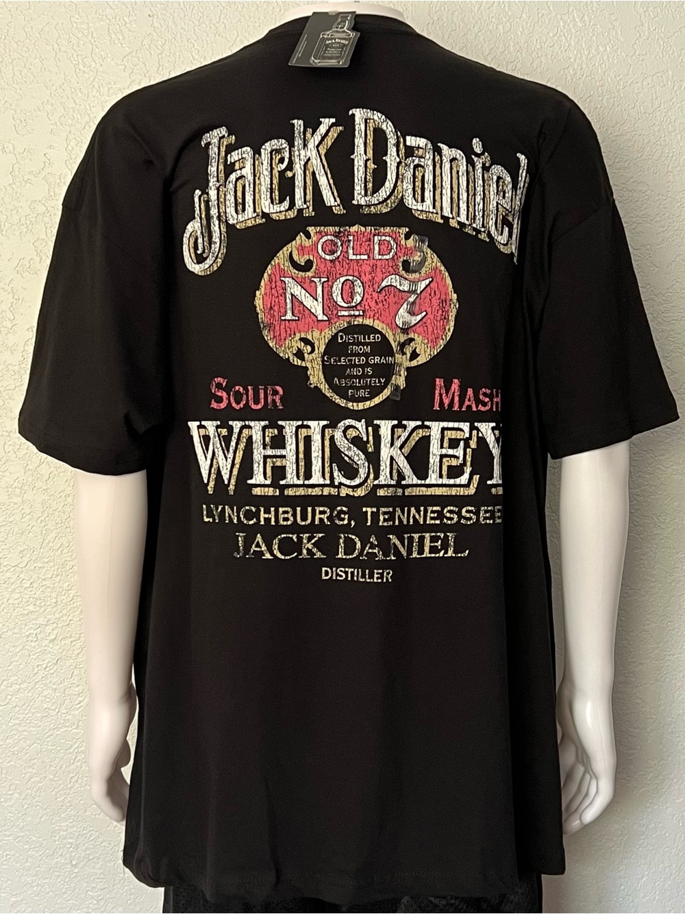 Jack Daniel’s Old No 7 Whiskey T Shirt Mens 3XL NWT Black Graphic Double Sided